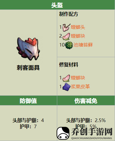 Grounded刺客面具制作配方是什么