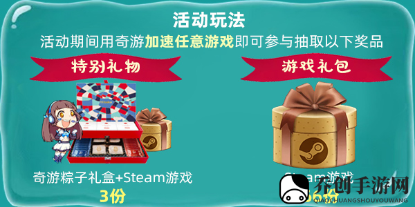 用加速器还能喜+1?奇游端午加速免费领Steam游戏！